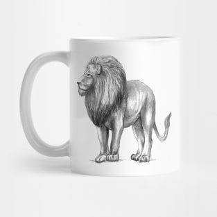 drawing of a lion, king of beasts, predator, male, print, as a gift Mug